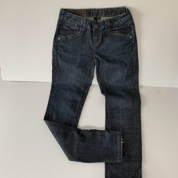 Club Monaco Stove Pipe Jean leather trim sz 26